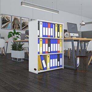 Klasörlük Raflı Ilkutay Byz 105*80*30 Kitaplık Ofis Arkalıksız Beyaz