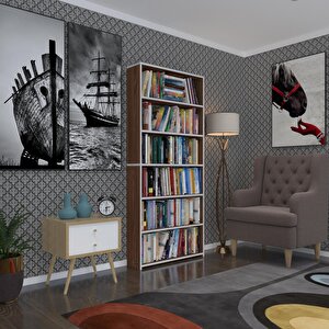 Kitaplık Süper Ga 180*80*19 Cvz 6 Katlı Tek Bölme Çift Bölme Opsiyonlu Ofis Mutfak Banyo Dolabı Arkalıksız Beyaz