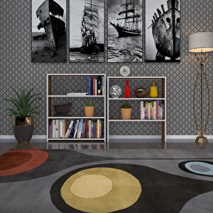 Kitaplık Süper Ga 180*80*19 Cvz 6 Katlı Tek Bölme Çift Bölme Opsiyonlu Ofis Mutfak Banyo Dolabı Arkalıksız Beyaz