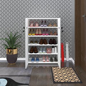 Ayakkabılık Ayakkabı Dolabı Kilitli Gutan Byz 100x70x32 Kapaklı Ofis Dolabı Beyaz