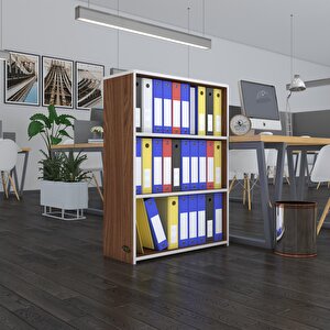 Klasörlük Raflı Ilkutay Cvz 105*80*30 Kitaplık Ofis Arkalıksız Beyaz