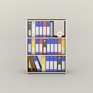 Klasörlük Raflı Ilkutay Cvz 105x80x30 Kitaplık Ofis Arkalıksız Ceviz