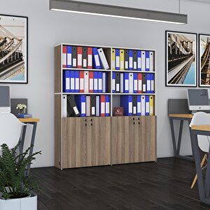 Klasör Dolabı Kilitli Ilgar Crd 175*160*30 Klasörlük Kitaplık Ofis Arkalıksız Beyaz