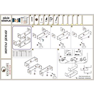 Kitaplık Gülin 055*080*20 Byz Duvar Rafı Beyaz