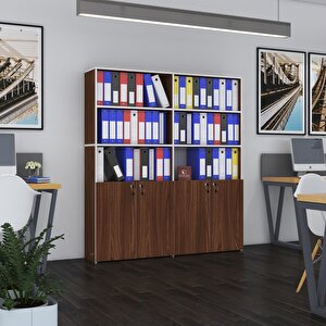 Klasör Dolabı Kilitli Ilgar Cvz 175*160*30 Klasörlük Kitaplık Ofis Arkalıksız Beyaz