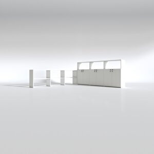 Klasör Dolabı Kilitli Kutalmış Byz 175x40x30 Klasörlük Kitaplık Ofis Arkalıksız Beyaz