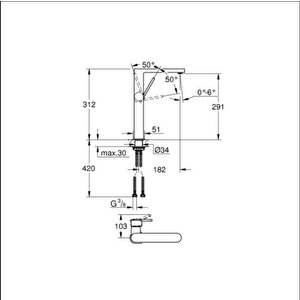 Plus Tek Kumandalı Lavabo Bataryası Xl-boyut - 32618003