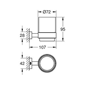 Essentials Cube Diş Fırçalık Seti Krom - 40755001