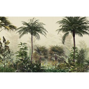 Palmiye Temalı 3d Dekoratif Tekstil Kumaş Duvar Kağıdı 240x150 cm