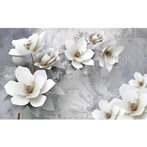 Çiçek Temalı 3d Dekoratif Tekstil Kumaş Duvar Kağıdı 120x80 cm