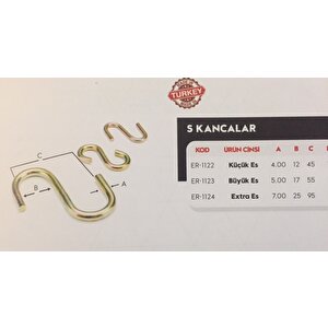 Ersa Es Kanca Büyük 100 Adet  S Kanca Büyük