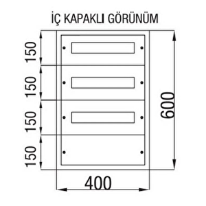 36'lı Sıva Üstü Sigorta Dağıtım Panosu 32x60x17,5 Çp 802