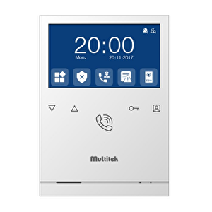 Multitek Ip İnterkom Linux Lim-43 Kolay Kullanımlı 4.3" Ekran Daire Monitörü Beyaz Kasa 9g 06 05 0001
