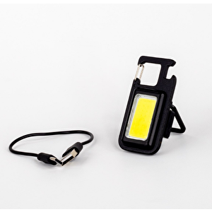 2 Adet Keychain Light 6w Ledli Mini Projektör Beyaz Işık Usb Şarjlı