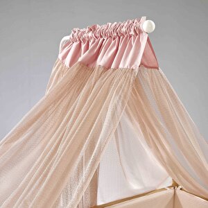 Mondo Sallanır Ahşap Anne Yanı Beşik 60x120 cm (naturel-pembe)