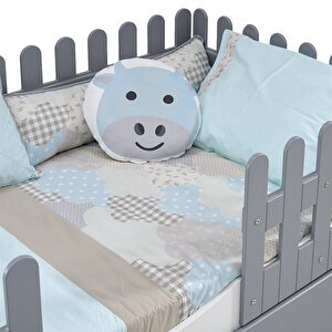 Soft Montessori Uyku Seti Yatak Örtüsü 100x200 Cm Soft Mavi