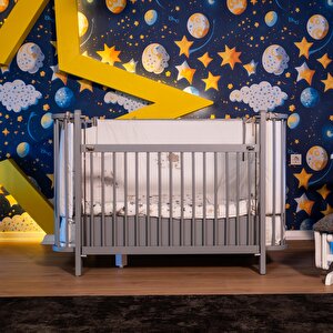Bambino Büyüyen Beşik 80x130 Cm Karyola 80x180 Cm (gri-kuzu) Gri
