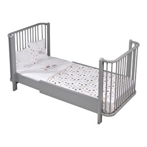 Bambino Büyüyen Beşik 80x130 Cm Karyola 80x180 Cm (gri-kuzu)