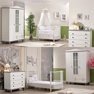 Bambino Büyüyen Beşik 80x130 Cm Karyola 80x180 Cm (beyaz-kuzu)