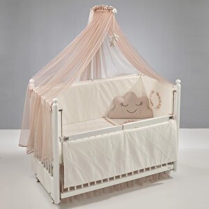 Motto Pudra Nakışlı Pamuklu Bebek Uyku Seti - 60x120 Cm