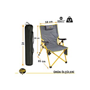 Comfort 3 Kademeli Katlanabilir Kamp Sandalyesi Sarı