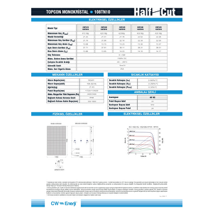 Cw Enerji 425wp 108tn M10 topcon Güneş Paneli