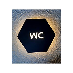 Black Honeycomb Serisi Işıklı Wc Yönlendirme Tabelası