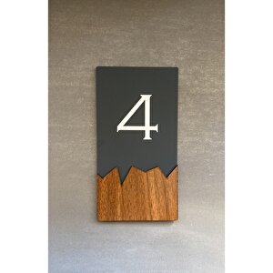 Wooden Serisi Dikey Kapı Numarası