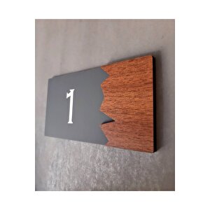 Wooden Serisi Pleksi Kapı Numarası