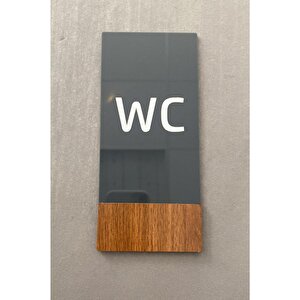 Wooden Serisi Dikey Wc Yönlendirme Levhası