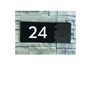 Dekoratif Aynalı Füme Kapı Numarası - 24