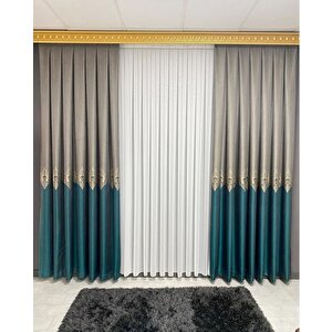Vakko Şantuklu Pilesiz Gorgeous Tül Perde - Kırışmaz Ütü Gerektirmez Tül Perde 440x240 cm