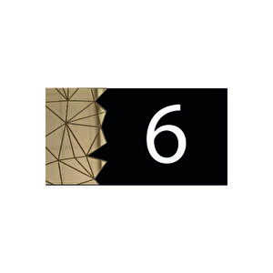 Dekoratif Aynalı Modern Kapı Numarası - Gold 6