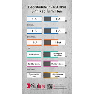 Okullara Özel Kampanya 10'lu Paket Değiştirilebilir Okul Sınıf Kapı İsimliği Özel Tasarım