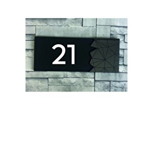 Dekoratif Aynalı Füme Kapı Numarası - 21