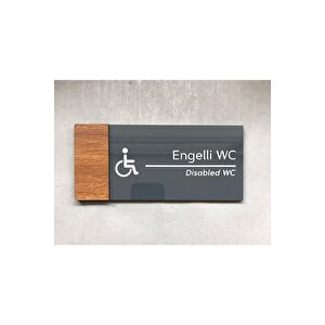 Wooden Serisi Engelli Wc Yönlendirme Levhası