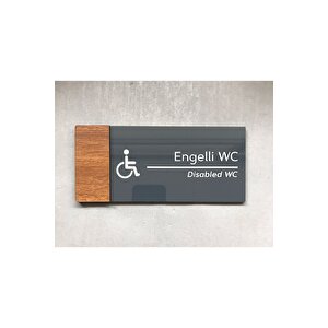 Wooden Serisi Engelli Wc Yönlendirme Levhası