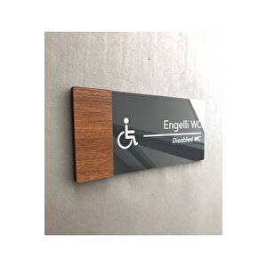 Wooden Serisi Engelli Wc Yönlendirme Levhası