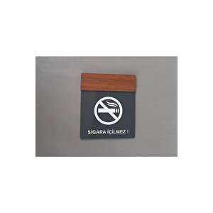 Wooden Serisi Large Boy Sigara Içilmez Uyarı Levhası