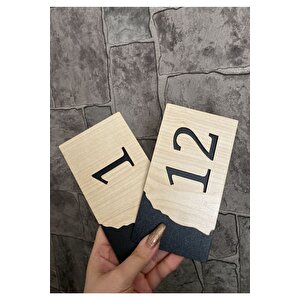 Meşe Serisi 1-12 Arası 12 Adet Mdf Kapı Numarası