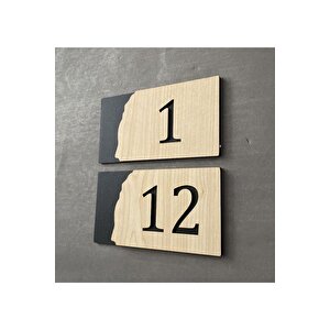 Meşe Serisi 1-12 Arası 12 Adet Mdf Kapı Numarası