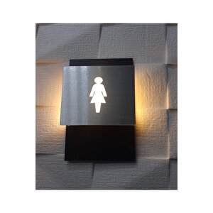 Kadın İkonlu Işıklı Wc Yönlendirme Tabelası