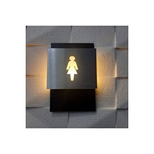 Kadın İkonlu Işıklı Wc Yönlendirme Tabelası