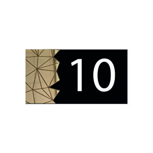 Dekoratif Aynalı Modern Kapı Numarası - Gold 10