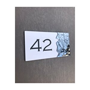 Füme Aynalı Beyaz Kapı Numarası - 42
