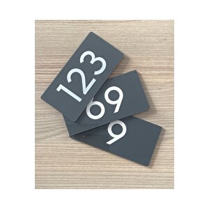 Minimal Parlak Antrasit Kapı Numarası