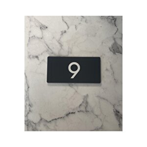 Minimal Parlak Antrasit Kapı Numarası