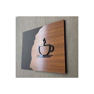 Luxury Black Wooden Serisi Çay Kahve Tabelası