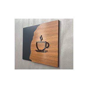 Luxury Black Wooden Serisi Çay Kahve Tabelası