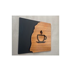 Luxury Black Wooden Serisi Çay Kahve Tabelası